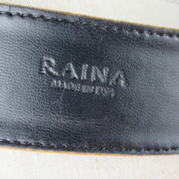 Raina Belt Jaclyn Chain Leather Adjustable Brown Gold Buckle Classic - Picture 5 of 6